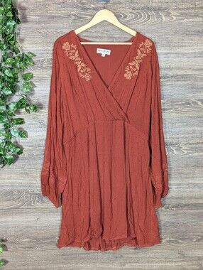 Idyllwind Miranda Lambert XXL Rust Embroidered Boho Dress